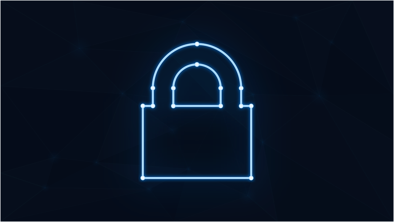 Free padlock neon cybersecurity vector